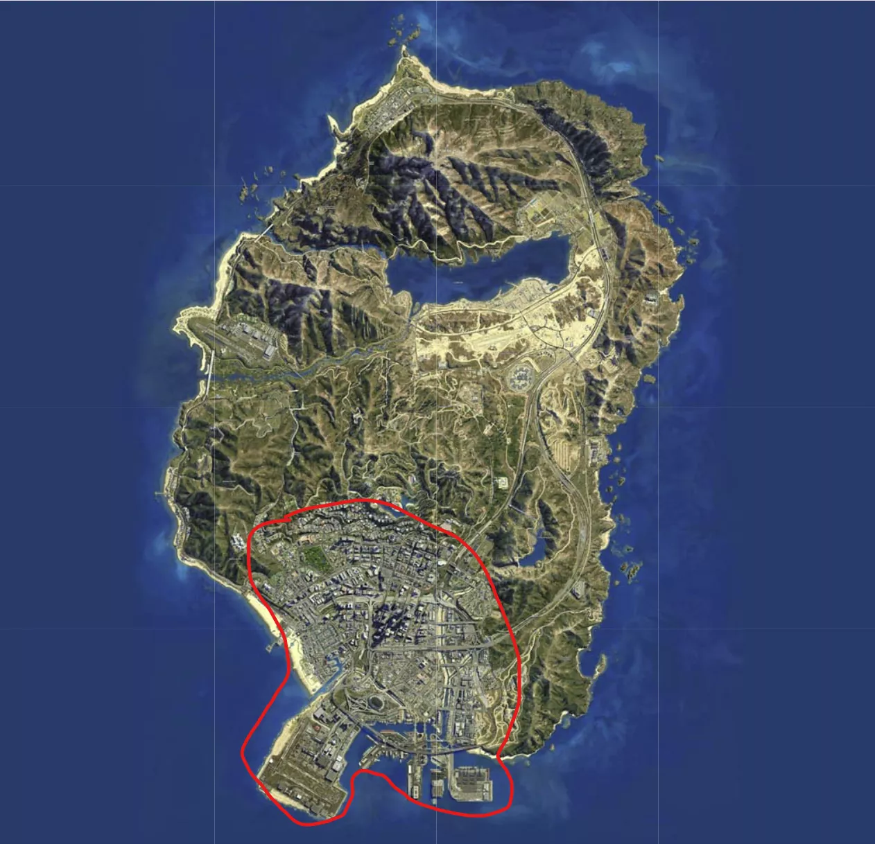 Bottom heavy GTA V Map